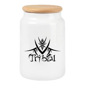 Tribal 1 par Helfspawn - Boîte à biscuits avec couvercle en bois - blanc - Devant