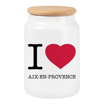 I LOVE AIX-EN-PROVENCE France Frankreich - Keksdose mit Holzdeckel - Weiß - Vorne