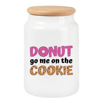 Donut go me on the cookie  - Keksdose mit Holzdeckel - Weiß - Vorne