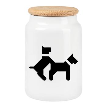 Baise des chiens - Boîte à biscuits avec couvercle en bois - blanc - Devant