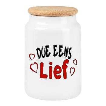 Hearts Be Kind - Cookie Jar with Wooden Lid - white - Front