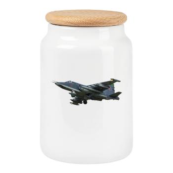 Sukhoi Su-25 - Boîte à biscuits avec couvercle en bois - blanc - Devant