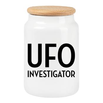 Ovni Ufo Extraterrestre Espace Geek Planète - Boîte à biscuits avec couvercle en bois - blanc - Devant