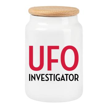 Ovni Ufo Extraterrestre Espace Geek Planète - Boîte à biscuits avec couvercle en bois - blanc - Devant