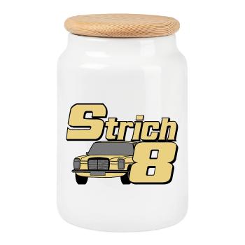 MB W115 W114 , Strich 8 , Oldtimer Kult (25) - Keksdose mit Holzdeckel - Weiß - Vorne