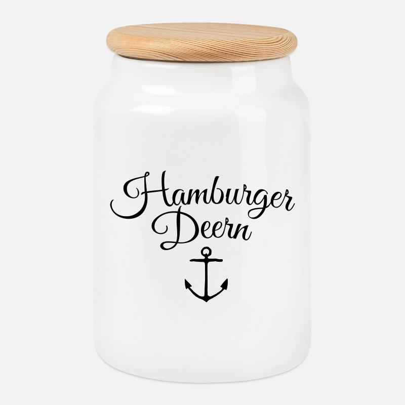Hamburger Deern Anker Klassisch - Keksdose mit Holzdeckel - Weiß