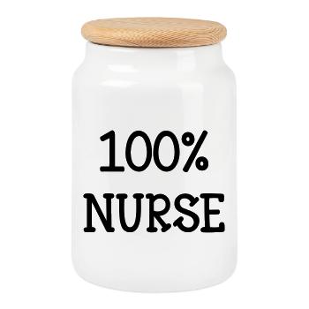 Infirmière / Infirmier / Hôpital / Médecine / - Boîte à biscuits avec couvercle en bois - blanc - Devant