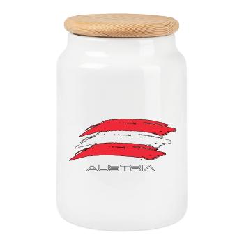 Autriche - Boîte à biscuits avec couvercle en bois - blanc - Devant