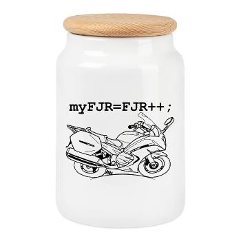 myFJR - Cookie Jar with Wooden Lid - white - Front