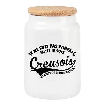 Parfait Creusois - Boîte à biscuits avec couvercle en bois - blanc - Devant