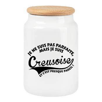 Parfaite Creusoise - Boîte à biscuits avec couvercle en bois - blanc - Devant