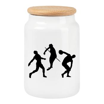 Athletics - Cookie Jar with Wooden Lid - white - Front