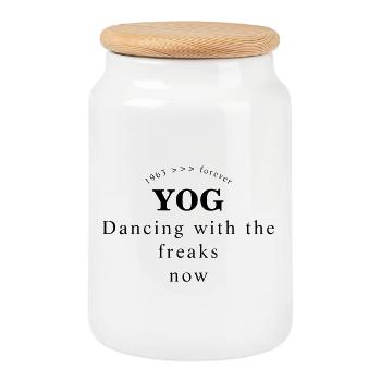 George Michael YOG Dancing with the freaks now - Keksdose mit Holzdeckel - Weiß - Vorne