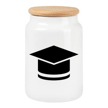 Chapeau de docteur - Boîte à biscuits avec couvercle en bois - blanc - Devant