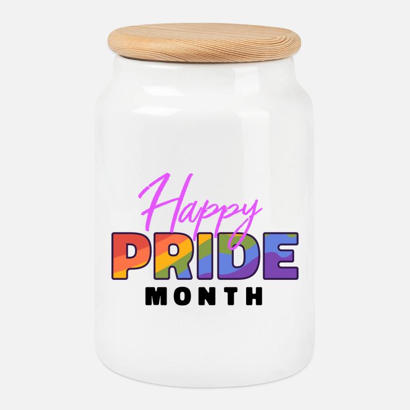 Happy Pride Month - Keksdose mit Holzdeckel - Weiß