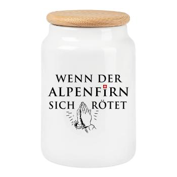 Wenn der Alpenfirn sich rötet... - Keksdose mit Holzdeckel - Weiß - Vorne