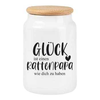Ratte Rattenpapa Haustier Nagetier Geschenk - Keksdose mit Holzdeckel - Weiß - Vorne