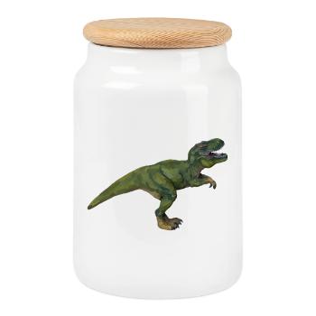 Tom T-Rex - Keksdose mit Holzdeckel - Weiß - Vorne