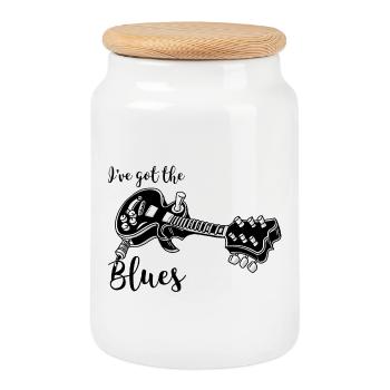 J’ai eu le blues - Boîte à biscuits avec couvercle en bois - blanc - Devant