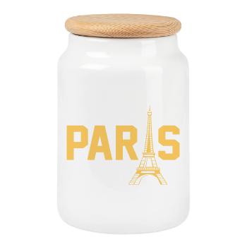 Paris - Keksdose mit Holzdeckel - Weiß - Vorne