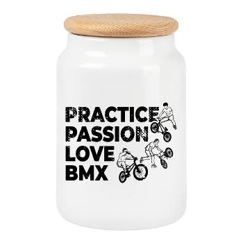Practice Passion Love BMX - Keksdose mit Holzdeckel - Weiß - Vorne