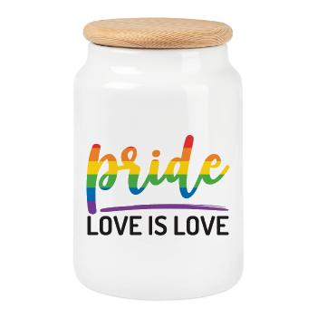Fierté LGBTQ+. L’amour est l’amour. - Boîte à biscuits avec couvercle en bois - blanc - Devant