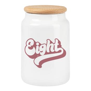 Eight 8th Birthday For Girls 8 Years Old - Cookie Jar with Wooden Lid - white - Front