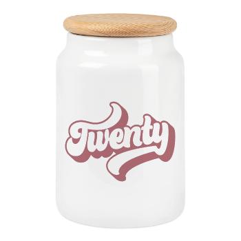 Twenty 20th Birthday For Women 20 Years Old - Cookie Jar with Wooden Lid - white - Front