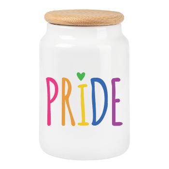 LGBTQ+ Pride Month - Cookie Jar with Wooden Lid - white - Front