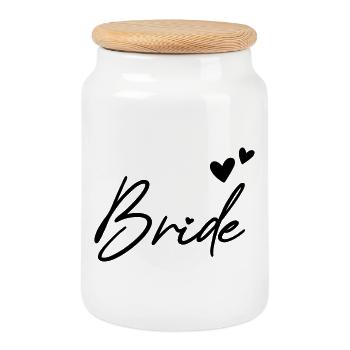 BRIDE Junggesellenabschied - Keksdose mit Holzdeckel - Weiß - Vorne