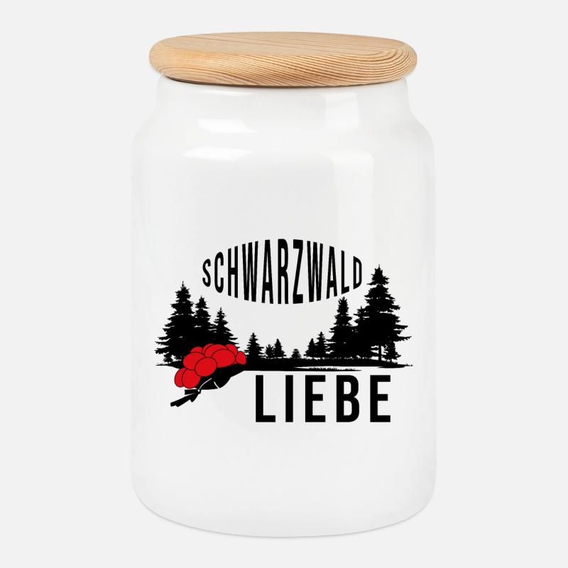 Schwarzwald Liebe - Keksdose mit Holzdeckel - Weiß