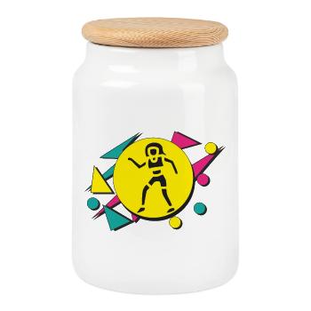 80s Dancer - Keksdose mit Holzdeckel - Weiß - Vorne