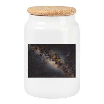 MilkyWay - Cookie Jar with Wooden Lid - white - Front