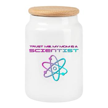Vertrau mir, meine Mama ist Wissenschaftlerin - Keksdose mit Holzdeckel - Weiß - Vorne