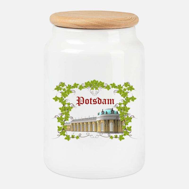 POTSDAM - Keksdose mit Holzdeckel - Weiß
