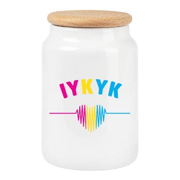 LGBT Pride Month - IYKYK Pansexual - Cookie Jar with Wooden Lid - white - Front
