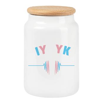 LGBT Pride Month - IYKYK Transgender - Cookie Jar with Wooden Lid - white - Front