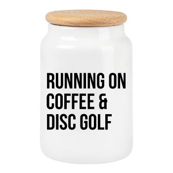 Disc Golf - Cookie Jar with Wooden Lid - white - Front