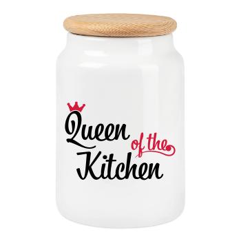 Funny Christmas Gifts for Women Who Cook - Cookie Jar with Wooden Lid - white - Front