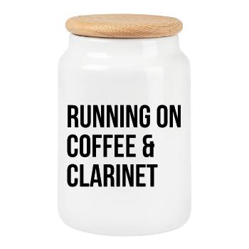 clarinette - Boîte à biscuits avec couvercle en bois - blanc - Devant
