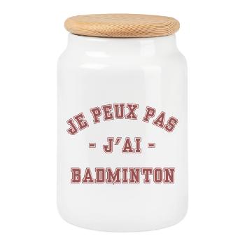 Ich kann nicht Badminton - Keksdose mit Holzdeckel - Weiß - Vorne