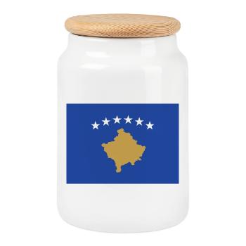 Kosovo - Keksdose mit Holzdeckel - Weiß - Vorne