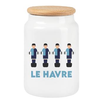 Le Havre - Boîte à biscuits avec couvercle en bois - blanc - Devant