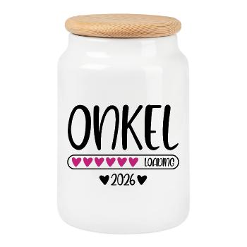 Onkel 2026 loading - Keksdose mit Holzdeckel - Weiß - Vorne