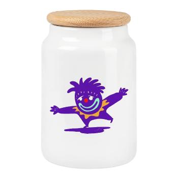 Kleks the Clown - Cookie Jar with Wooden Lid - white - Front