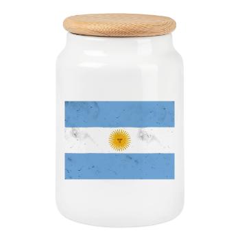 Flag of Argentina – Symbol of Pride and Freedom - Cookie Jar with Wooden Lid - white - Front
