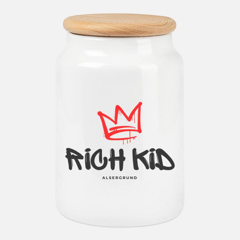 Rich Kid Alsergrund - Keksdose mit Holzdeckel - Weiß