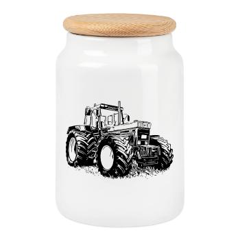 Steel Farm Soul - Cookie Jar with Wooden Lid - white - Front