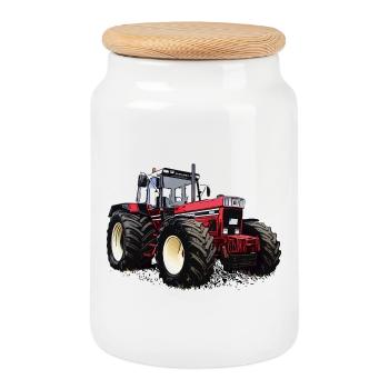 Rural Legend Red - Cookie Jar with Wooden Lid - white - Front