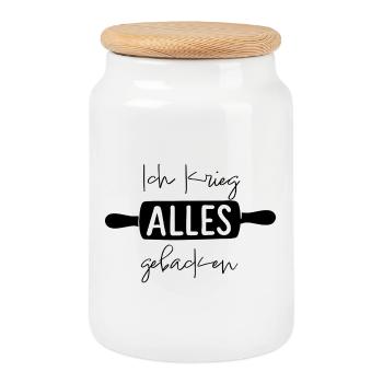 ich krieg alles gebacken baeckerei konditorei - Keksdose mit Holzdeckel - Weiß - Vorne